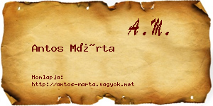 Antos Márta névjegykártya
