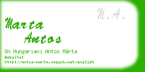 marta antos business card