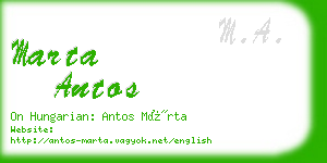 marta antos business card